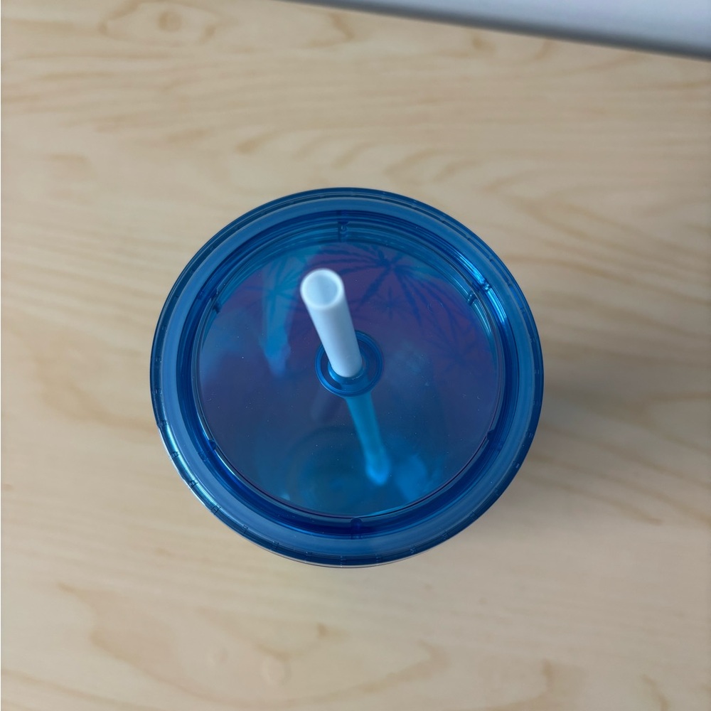 Starbucks 2023 Snowflake Iridescent Teal Blue Cold Cup -Light Blue Straw - 24 oz - Picture 4 of 7
